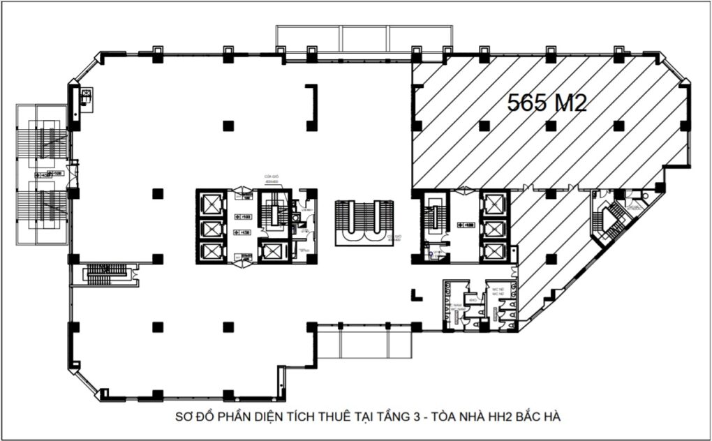 Thuê văn phòng tòa nhà HH2 Bắc Hà 15 Tố Hữu, Từ Liêm, giá, diện tích